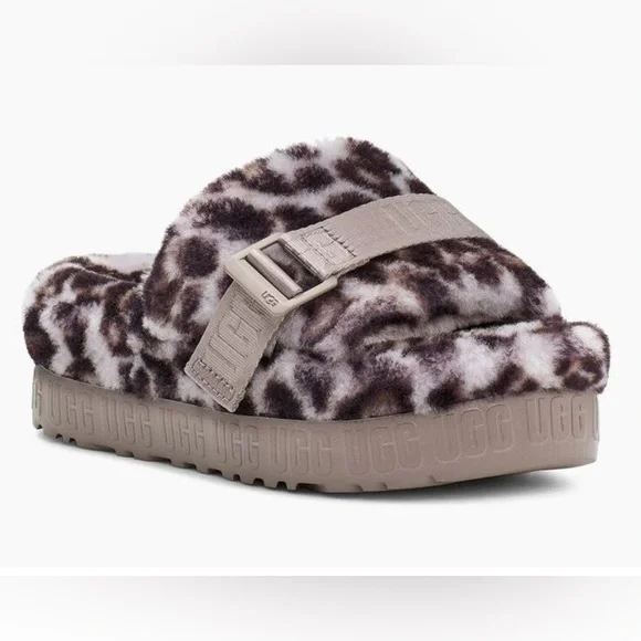 UGG - Furry Slides - leopard print - Picture 2 of 9
